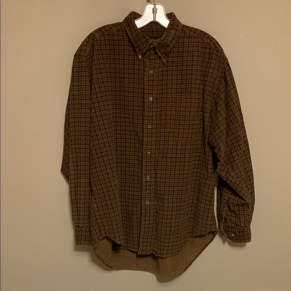Old School Other - OLD SCHOOL Mens Plaid Corduroy Button Down Size Large Shirt Academia Gorpcore